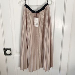 Zara Champagne Midi Skirt